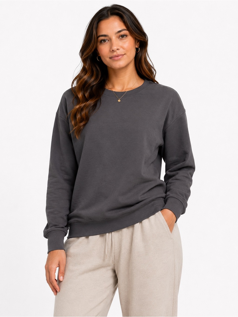 Relaxed Crew Sweatshirt - Charcoal